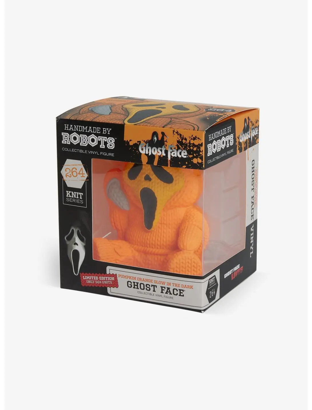 Scream Ghost Face 264 Limited Edition Pumpkin Orange Glow In The Dark Handmade by Robots Vinyl Figure