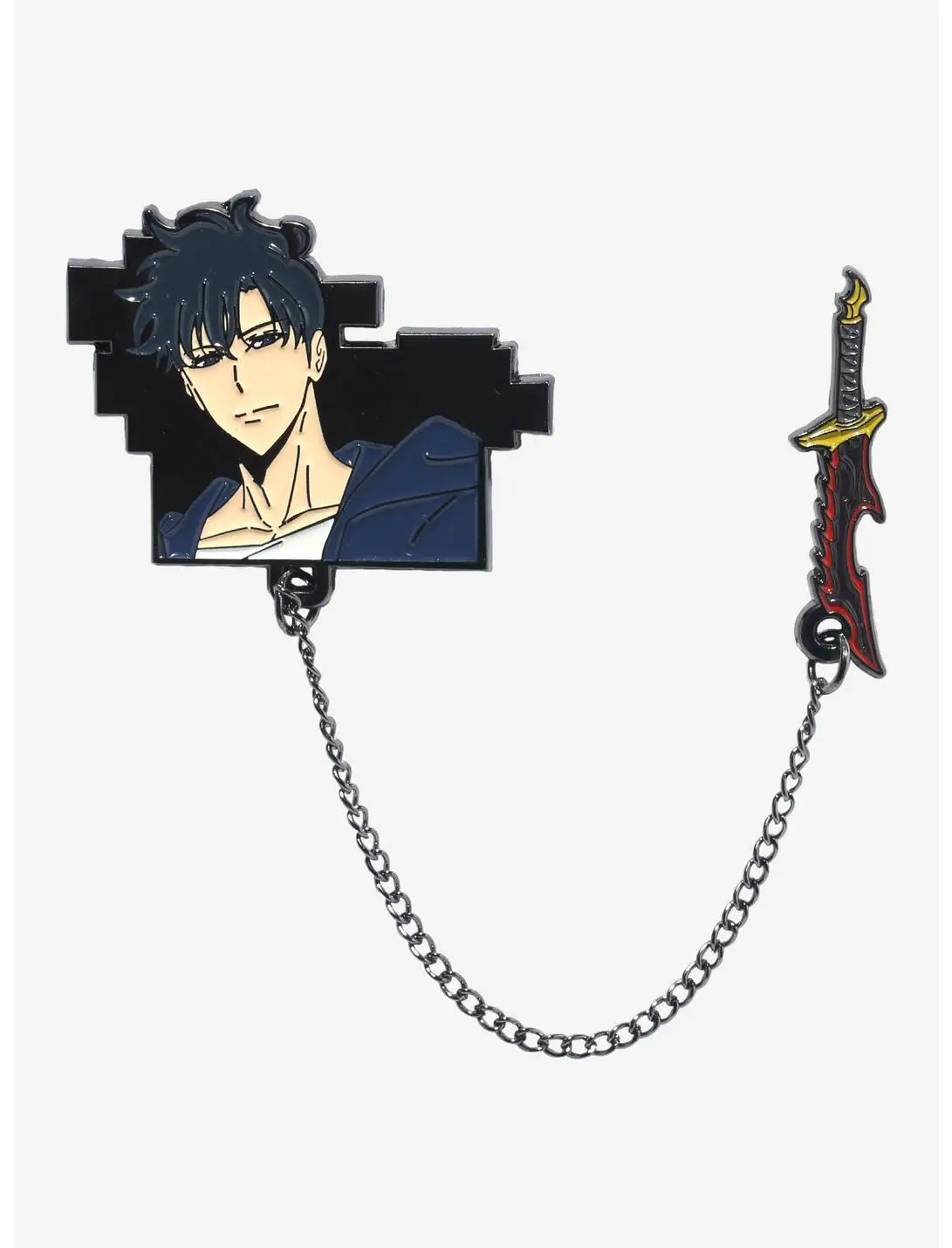 Solo Leveling Sung Jinwoo & Weapon Chain Enamel Pin