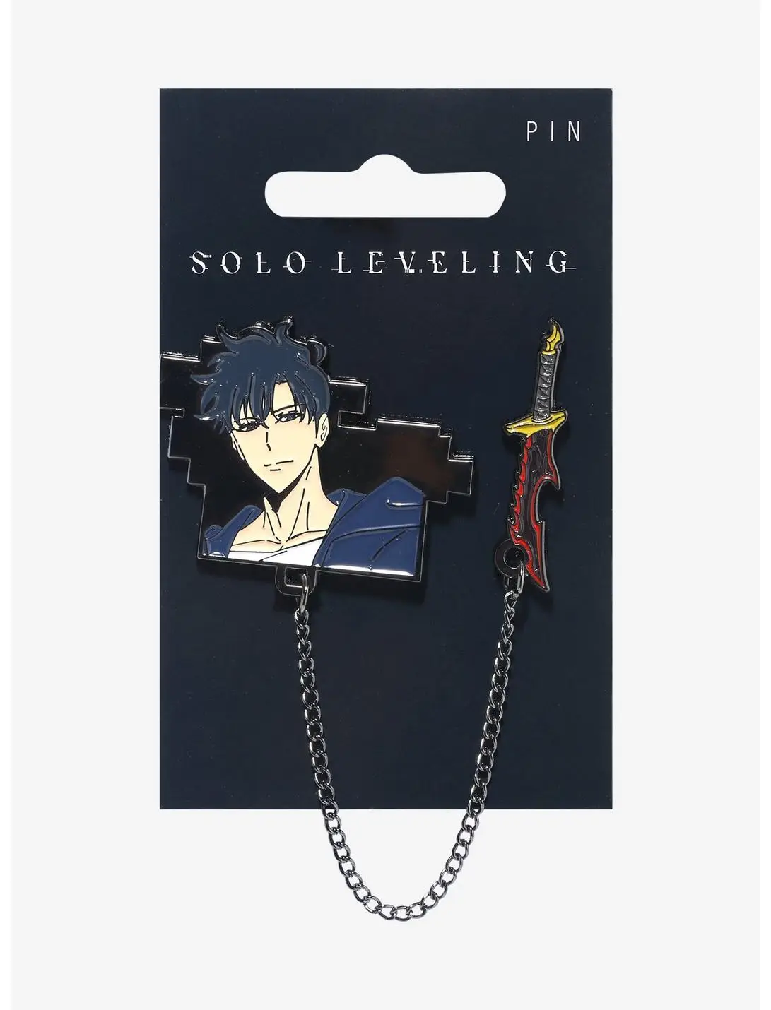 Solo Leveling Sung Jinwoo & Weapon Chain Enamel Pin