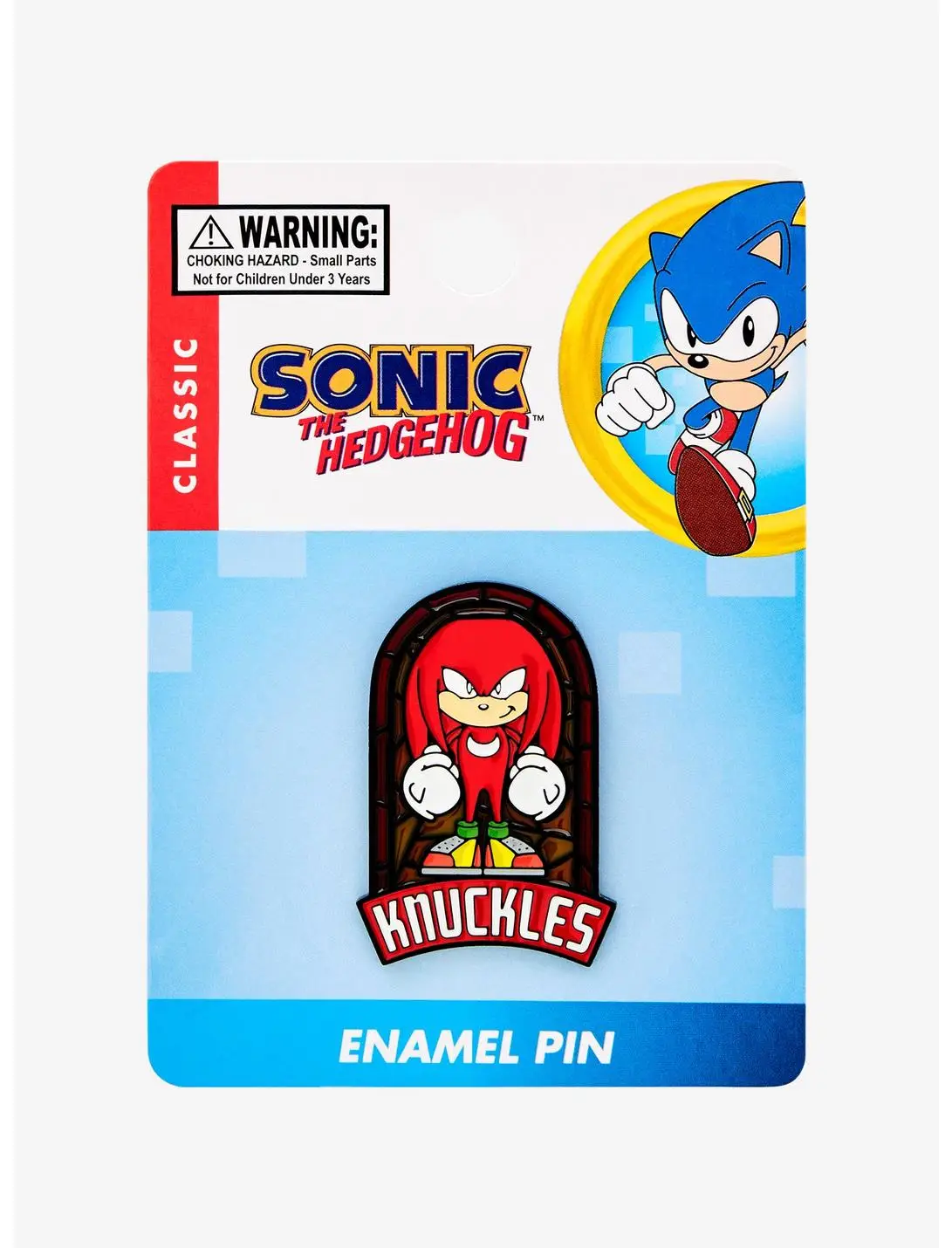 Sonic the Hedgehog Knuckles Stained Glass Window Portrait Enamel Pin - BoxLunch Exclusive