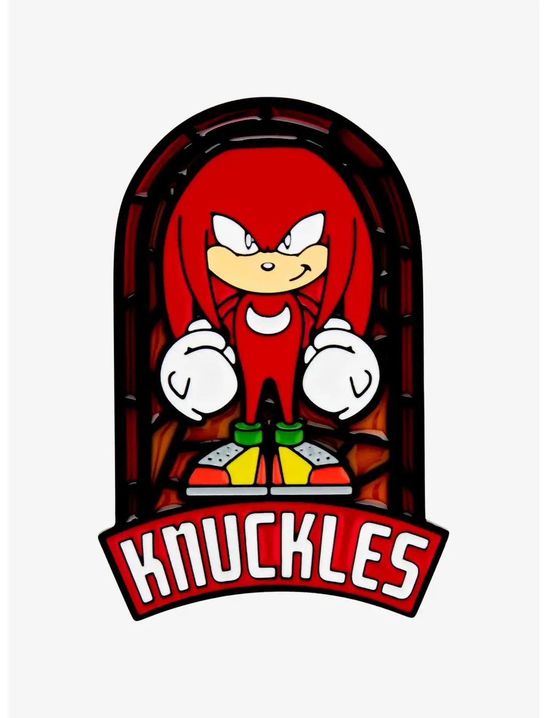 Sonic the Hedgehog Knuckles Stained Glass Window Portrait Enamel Pin - BoxLunch Exclusive