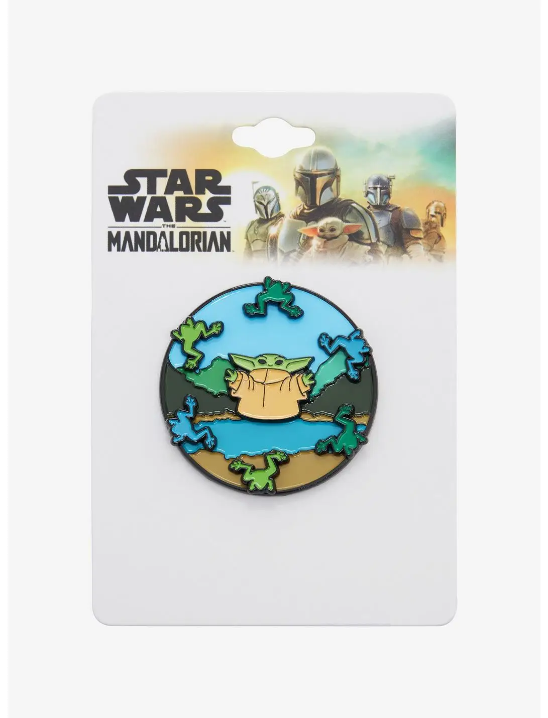 Star Wars The Mandalorian Grogu with Frogs Spinning Enamel Pin - BoxLunch Exclusive