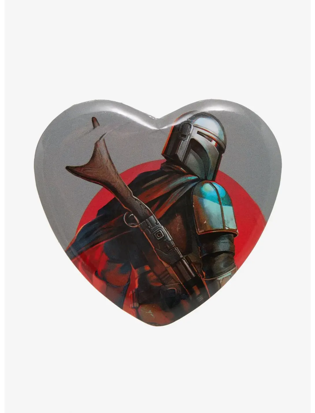 Star Wars The Mandalorian Portrait Heart Button Pin