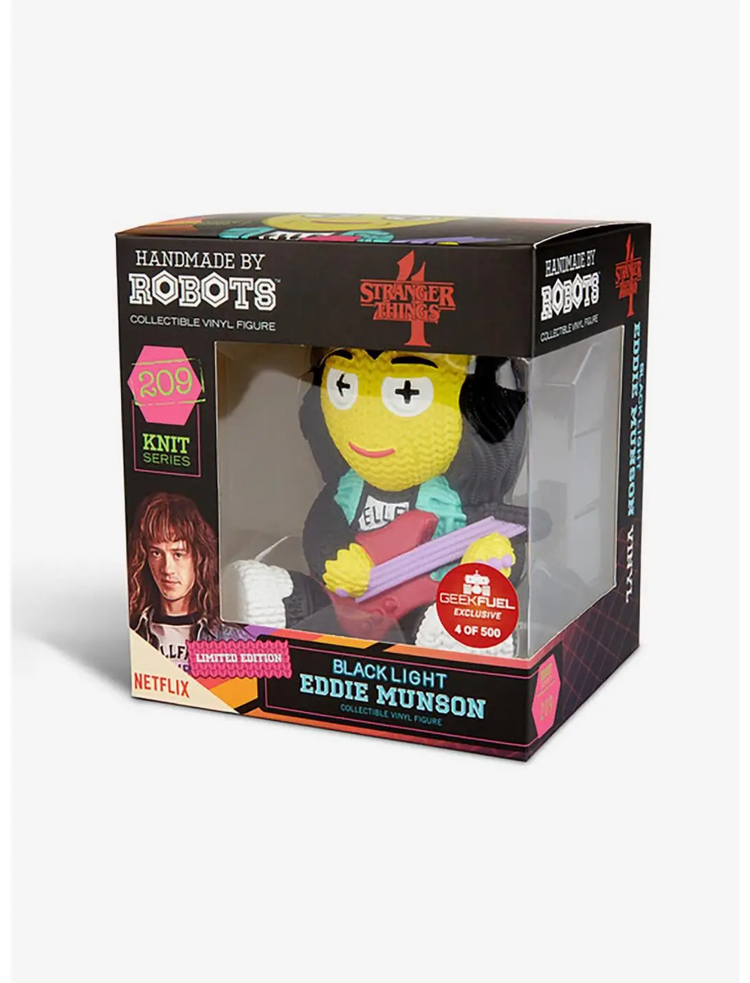 Stranger Things Eddie 209 Limited Edition Blacklight Handmade by Robots Vinyl Figure