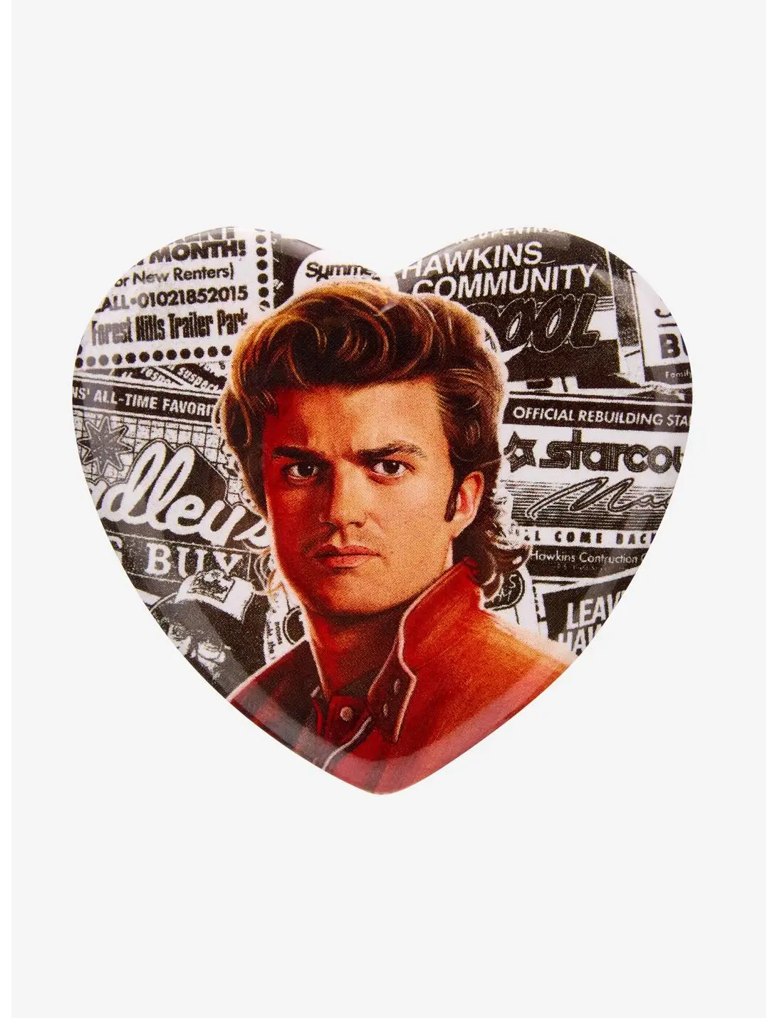 Stranger Things Steve Harrington Heart Button Pin - BoxLunch Exclusive