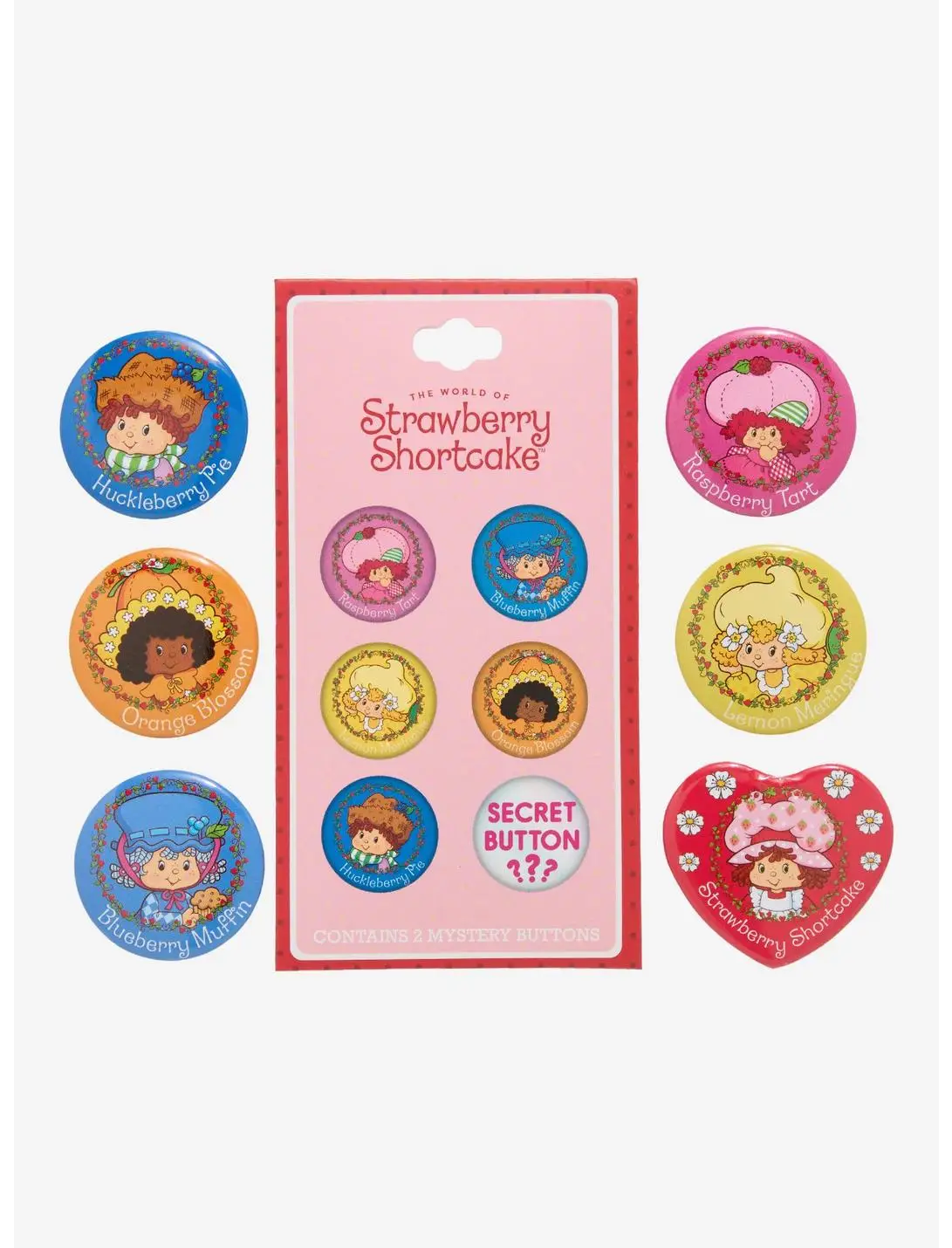 Strawberry Shortcake Characters Blind Bag Button Pin Set