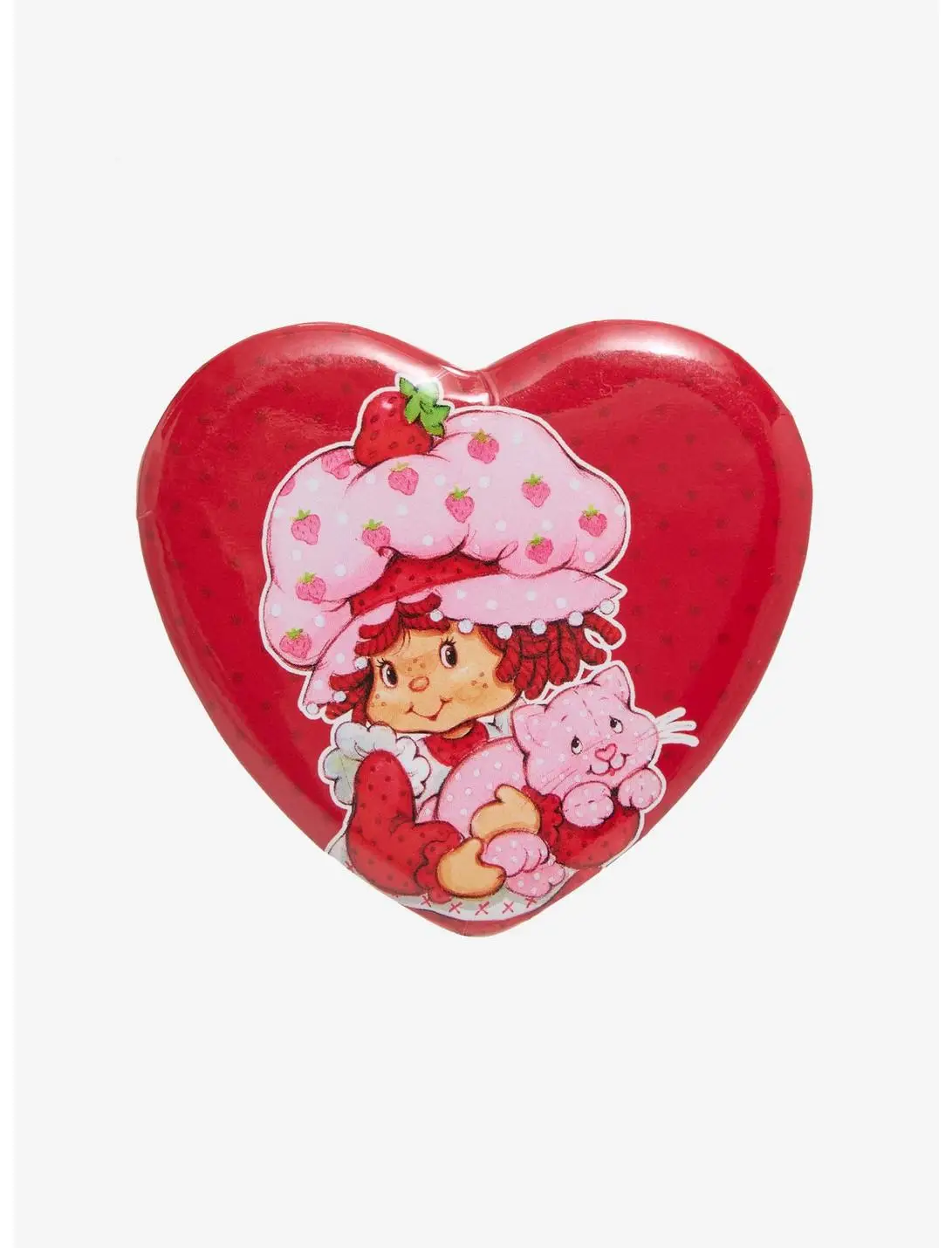 Strawberry Shortcake Custard & Strawberry Heart Button Pin