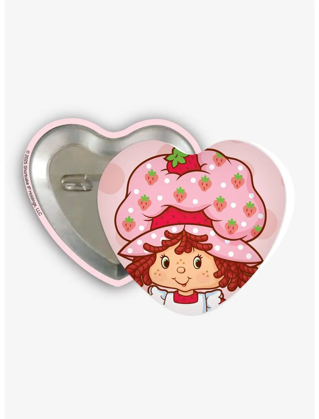 Strawberry Shortcake Portrait Heart Button Pin