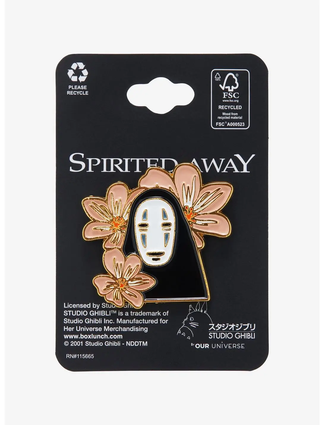 Studio Ghibli Spirited Away No-Face Floral Enamel Pin - BoxLunch Exclusive