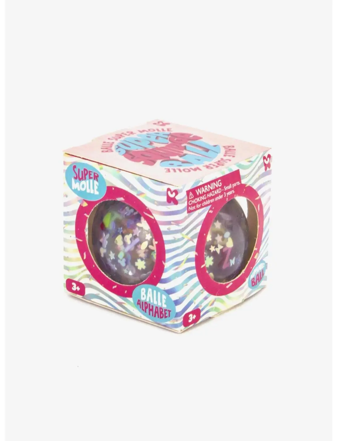 Super Squidge Ball Alphabet Glitter Stress Toy