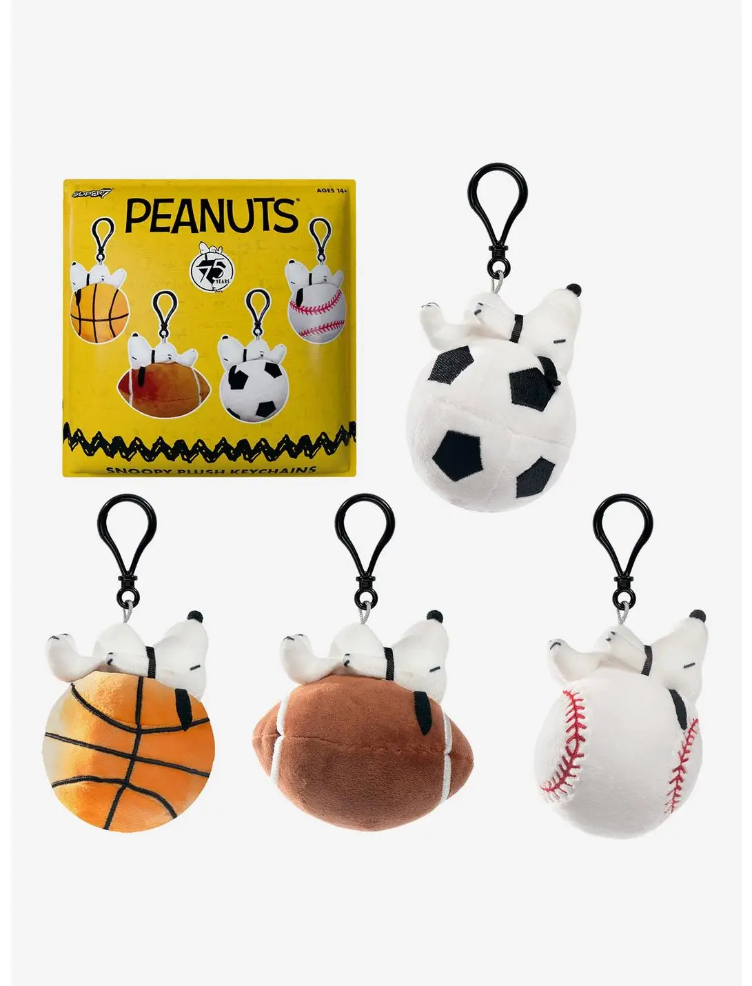 Super7 Peanuts Snoopy Sports Blind Bag Plush Bag Clip