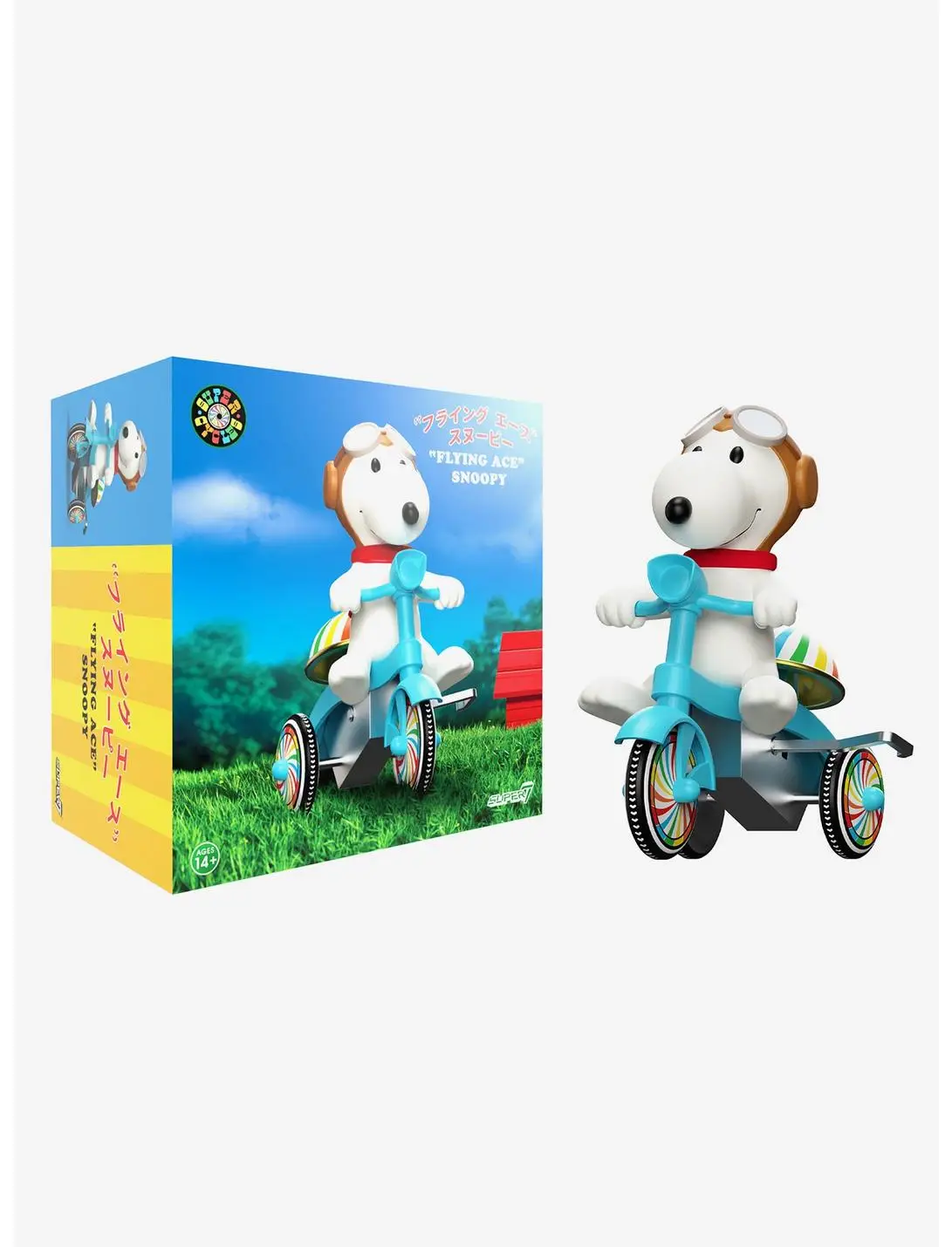 Super7 Peanuts Super Cycles Flying Ace Snoopy Wind Up Figure