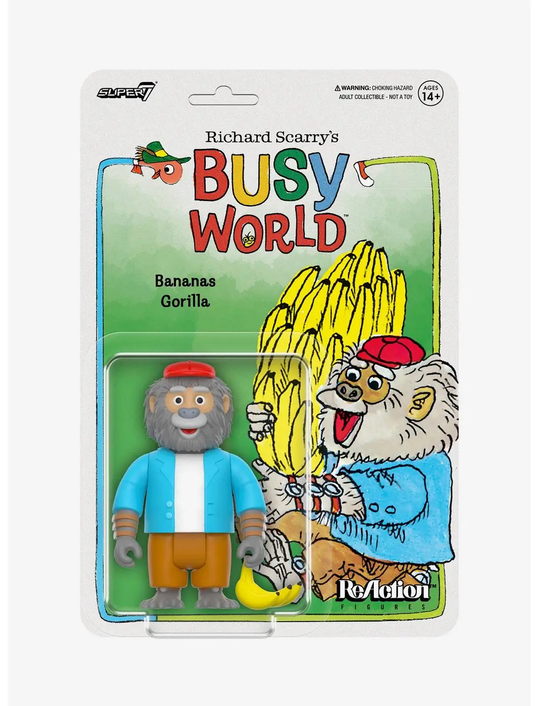 Super7 ReAction Richard Scarry's Busy World Bananas Gorilla Figure