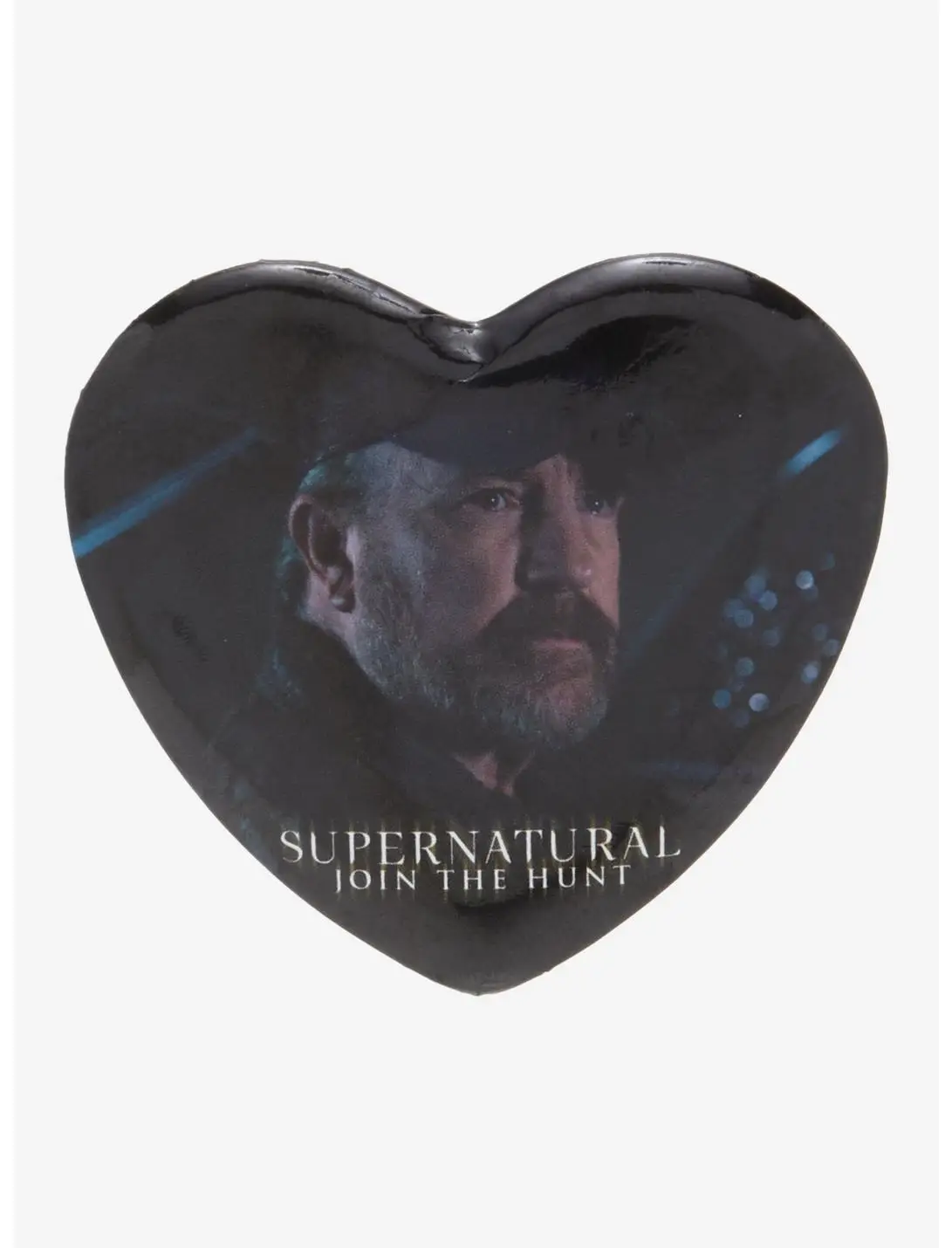Supernatural Bobby Heart Button Pin