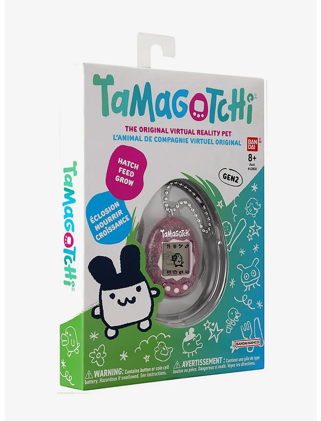 Tamagotchi Pink Glitter Game Clip