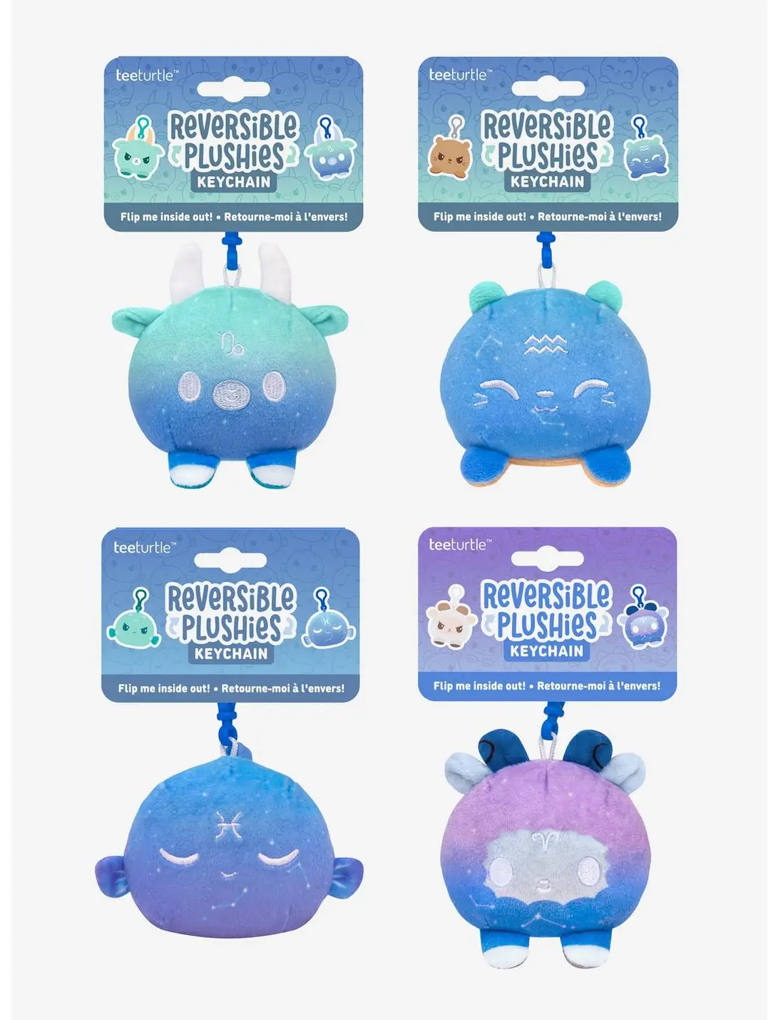 TeeTurtle Zodiac Blind Assorted Reversible Plush Keychain