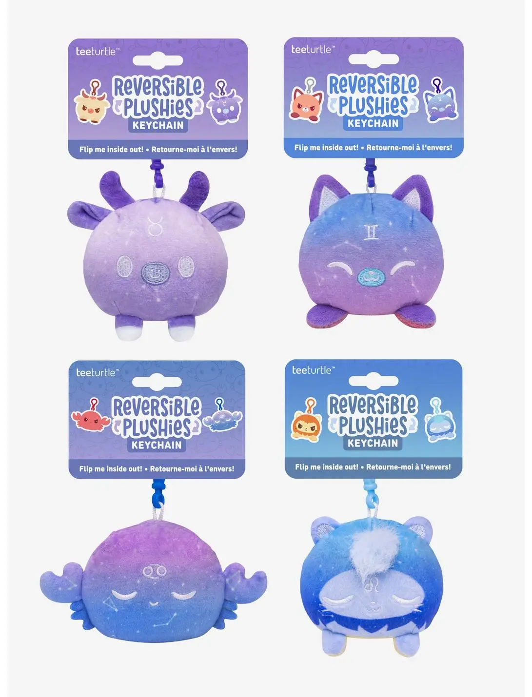 TeeTurtle Zodiac Blind Assorted Reversible Plush Keychain