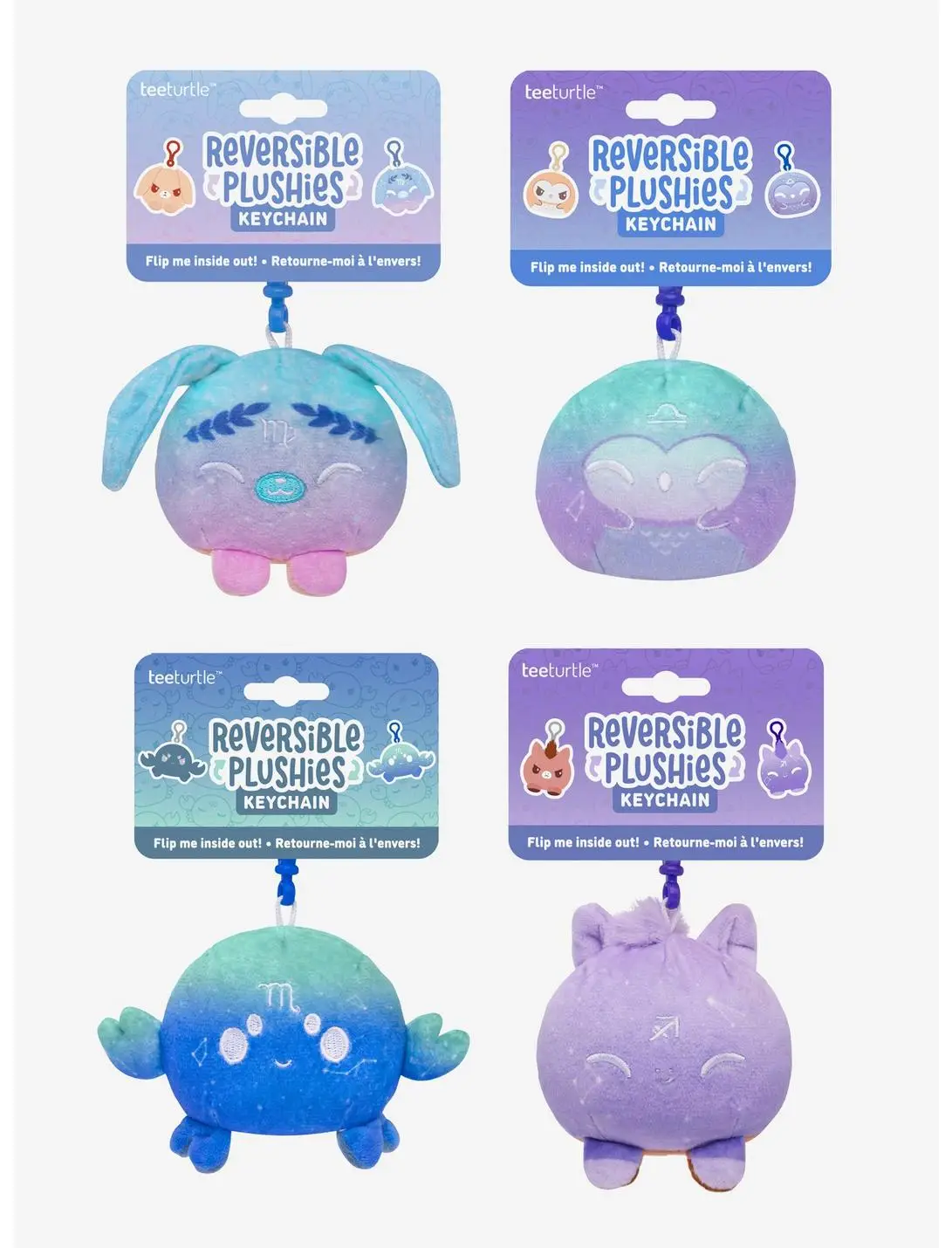 TeeTurtle Zodiac Blind Assorted Reversible Plush Keychain
