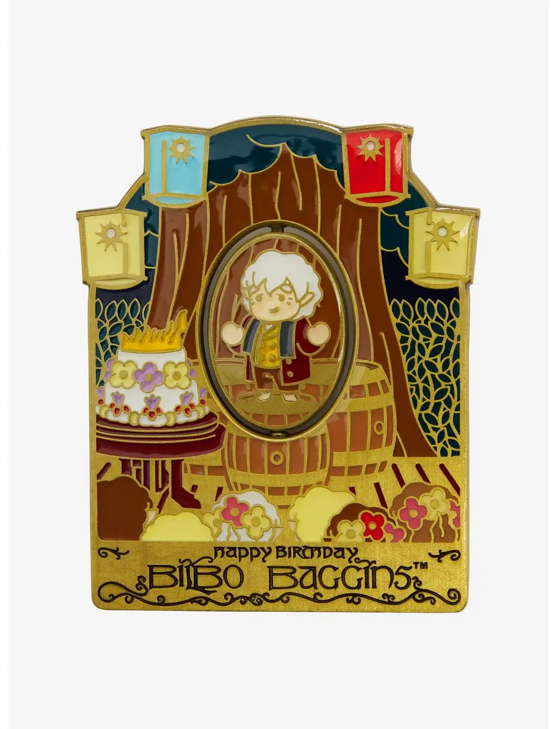 The Lord of the Rings Bilbo Baggins Birthday Spinning Enamel Pin - BoxLunch Exclusive