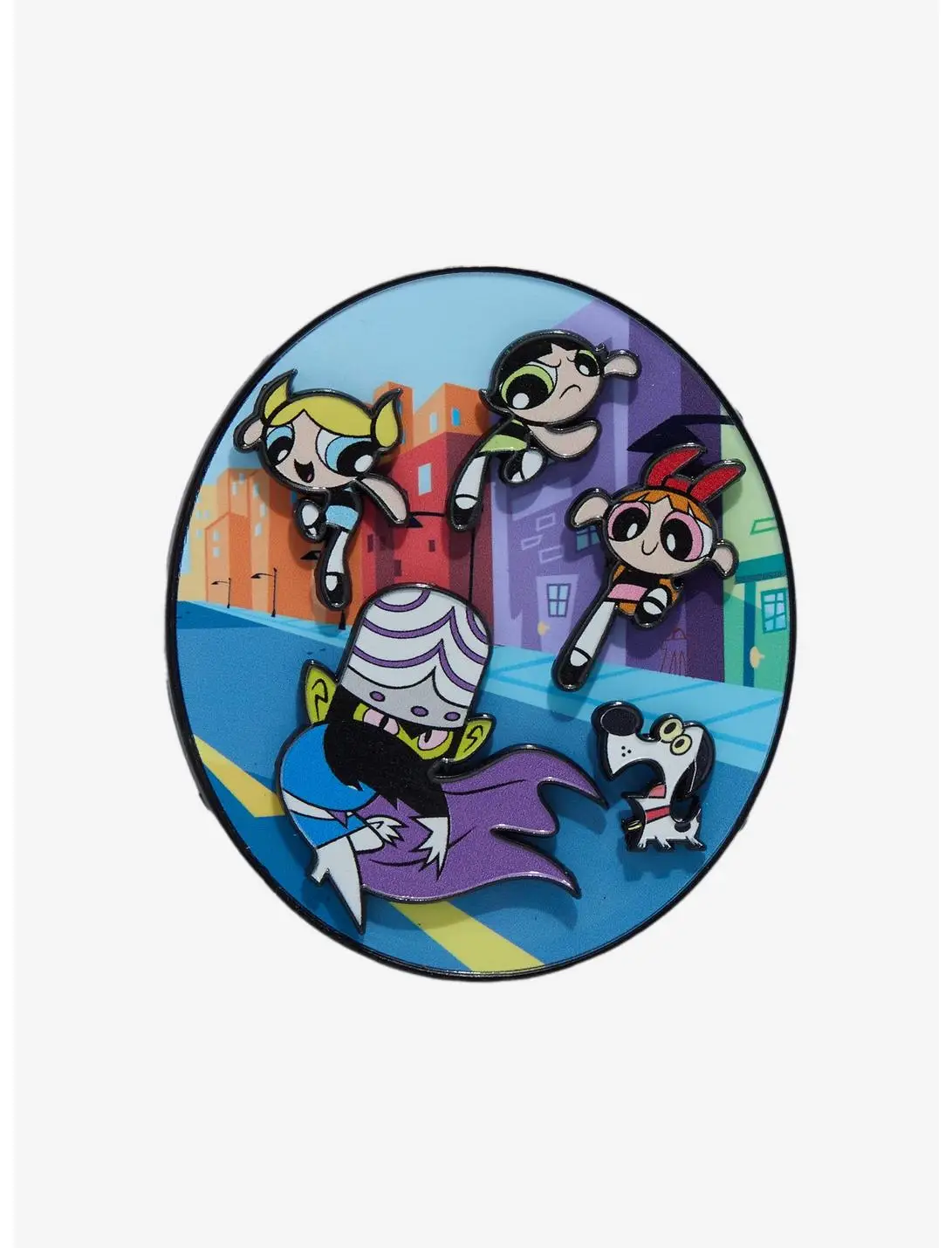 The Powerpuff Girls Fight Scenic Enamel Pin Set — BoxLunch Exclusive