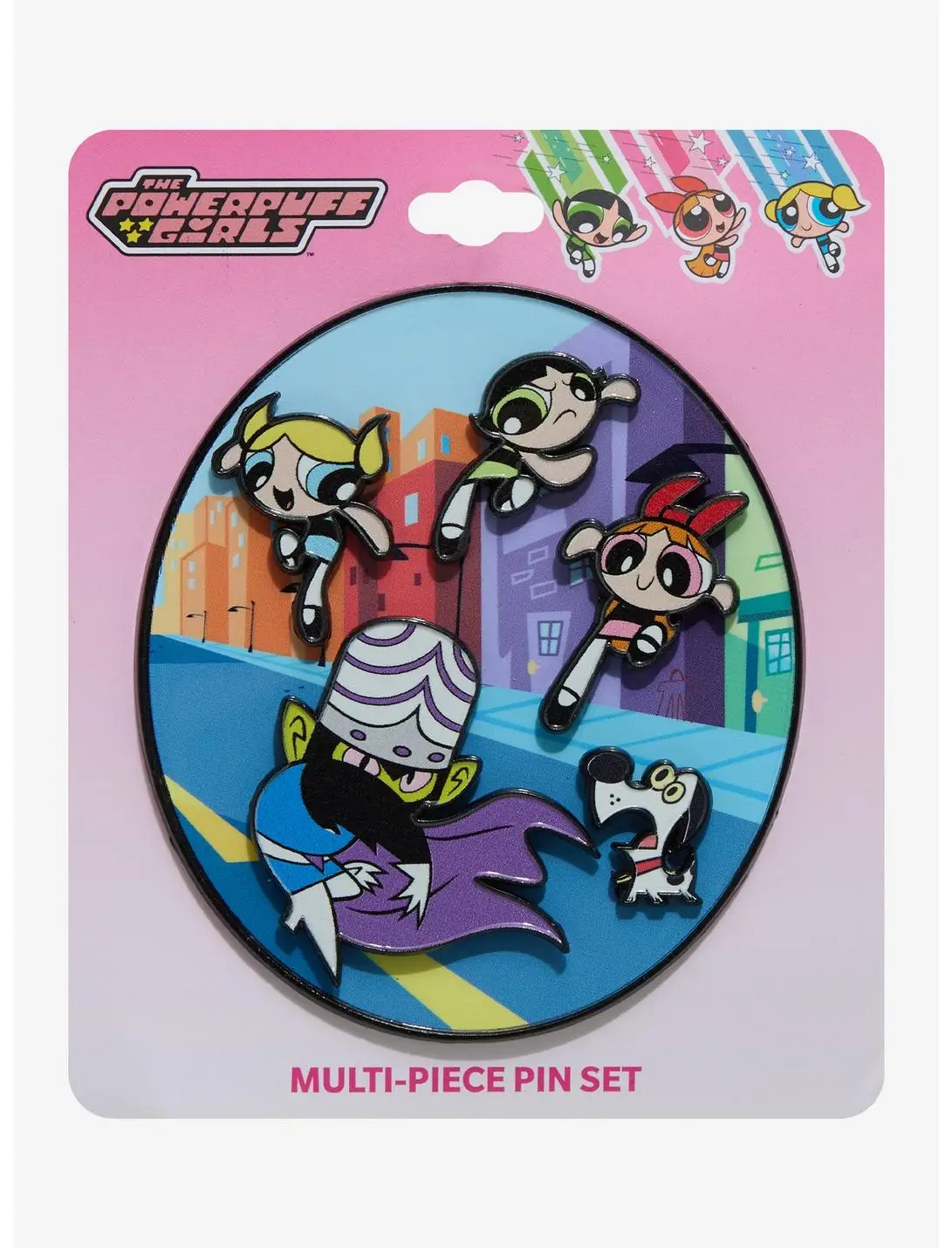 The Powerpuff Girls Fight Scenic Enamel Pin Set — BoxLunch Exclusive