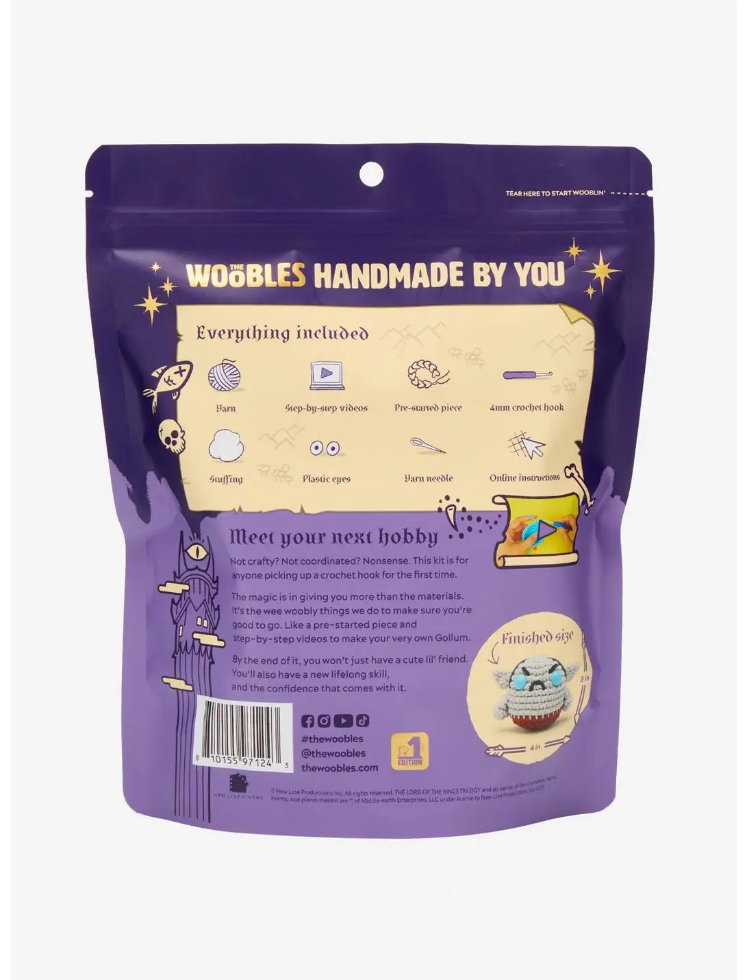 The Woobles The Lord of the Rings Gollum Beginner Crochet Kit