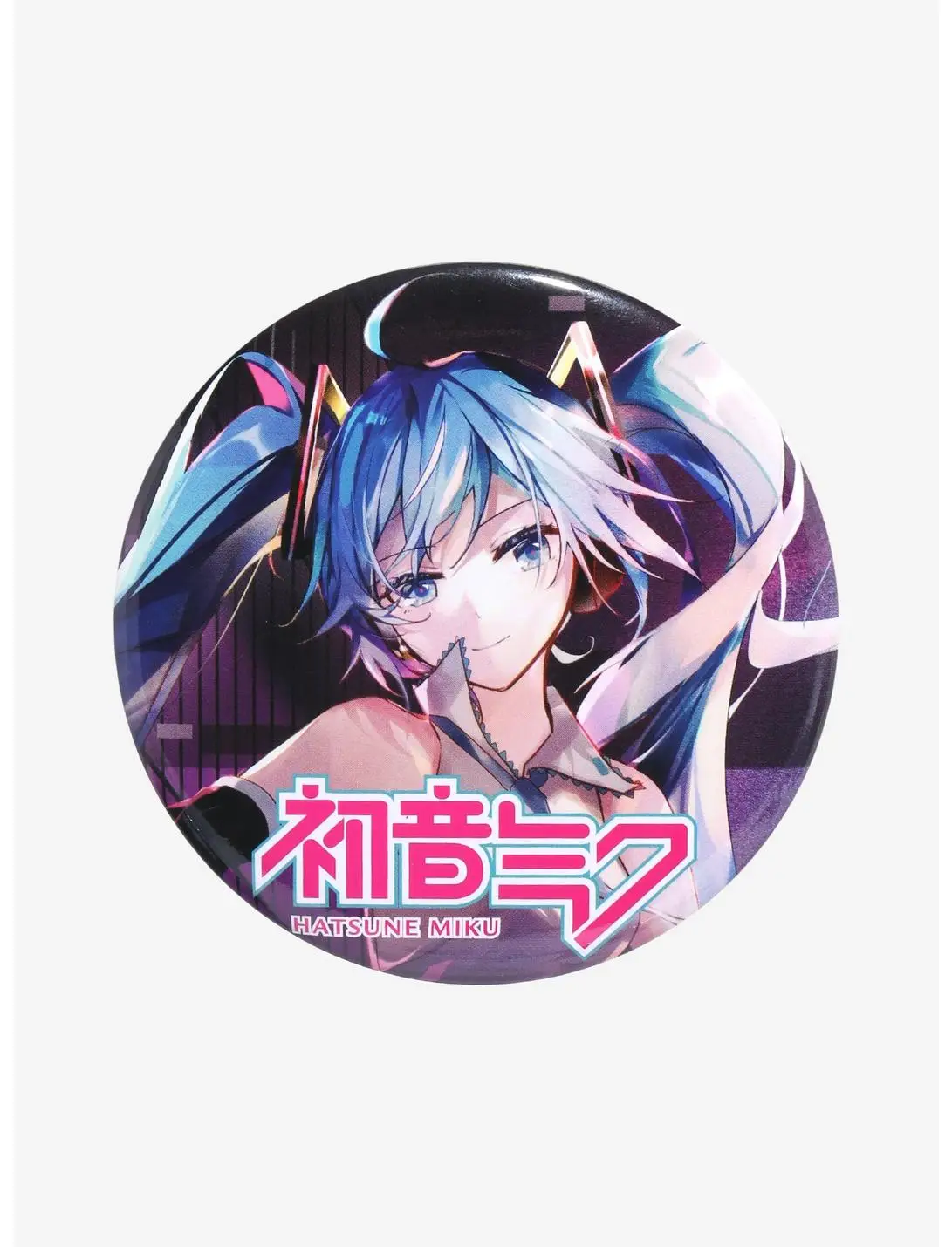 Vocaloid Hatsune Miku Portrait Circle Button Pin