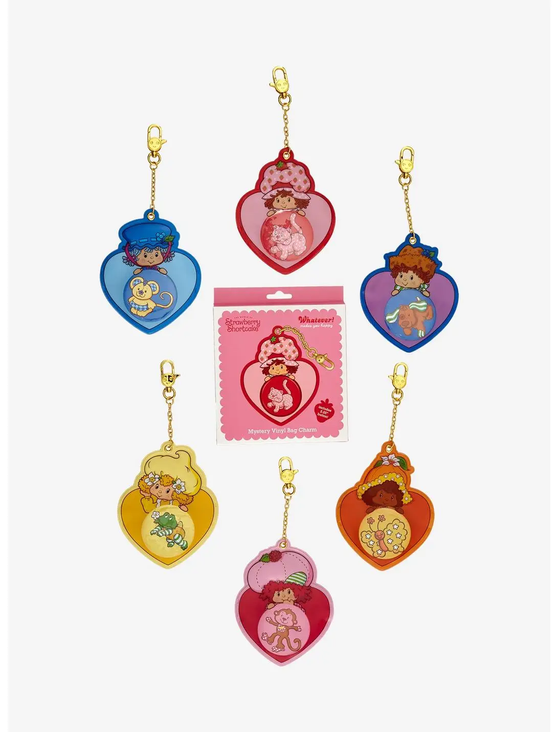 Whatever! Makes You Happy x Strawberry Shortcake Blind Bag Scented Button Holder Bag Charm